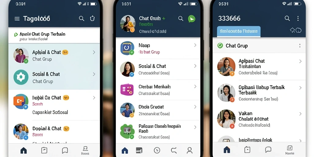 Tampilan antarmuka aplikasi Chat Grup 333666 yang menarik dan mudah digunakan.