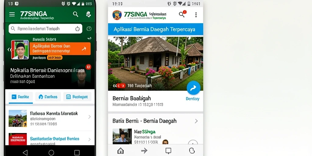 Tampilan antarmuka aplikasi 77SINGA yang informatif dan menarik.