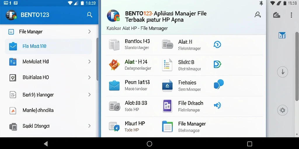 Tangkapan layar BENTO123 menunjukkan antarmuka File Manager yang intuitif dan fungsional.