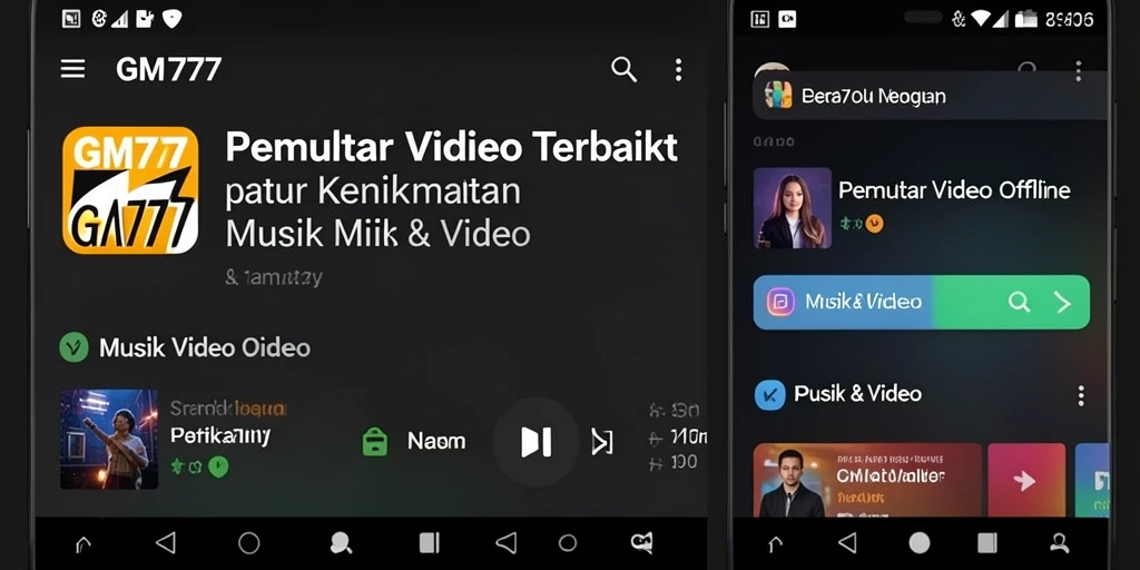 Antarmuka GM777 dengan fitur Pemutar Video Offline yang menarik.