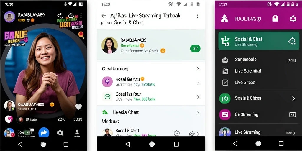 Tampilan antarmuka RAJABUAYA89 saat melakukan Live Streaming yang interaktif.
