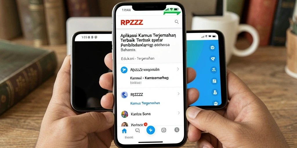 Antarmuka pengguna RPZZZ yang intuitif untuk Kamus Terjemahan.