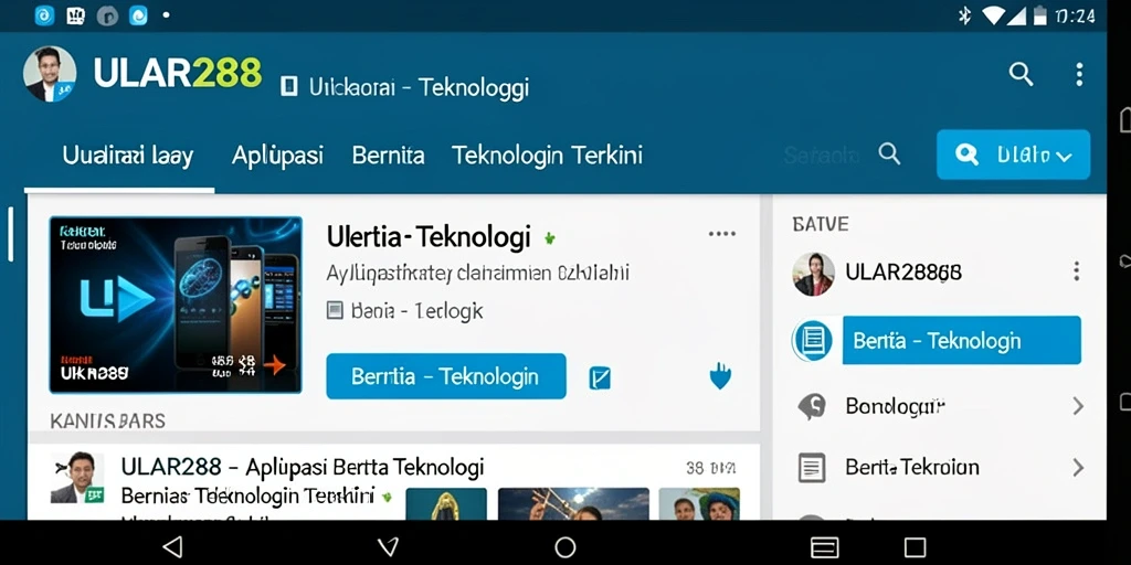 Antarmuka ULAR288 menampilkan berita teknologi terbaru dengan jelas.