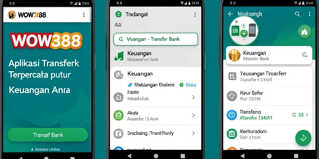 Antarmuka WOW388 yang sederhana dan intuitif untuk Transfer Bank.